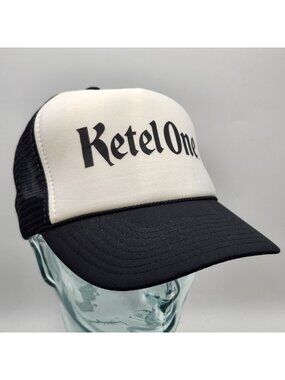 Ketel One Black White Trucker Hat Adjustable Snapback Nissin Mesh Cap